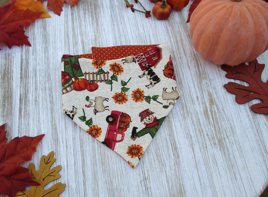 Fall Scarecrow on Farm Harvest Bandana