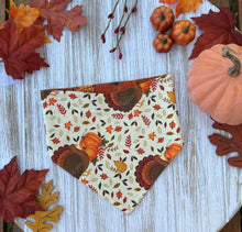 Load image into Gallery viewer, Turkeys &amp; Pumpkins Bandana
